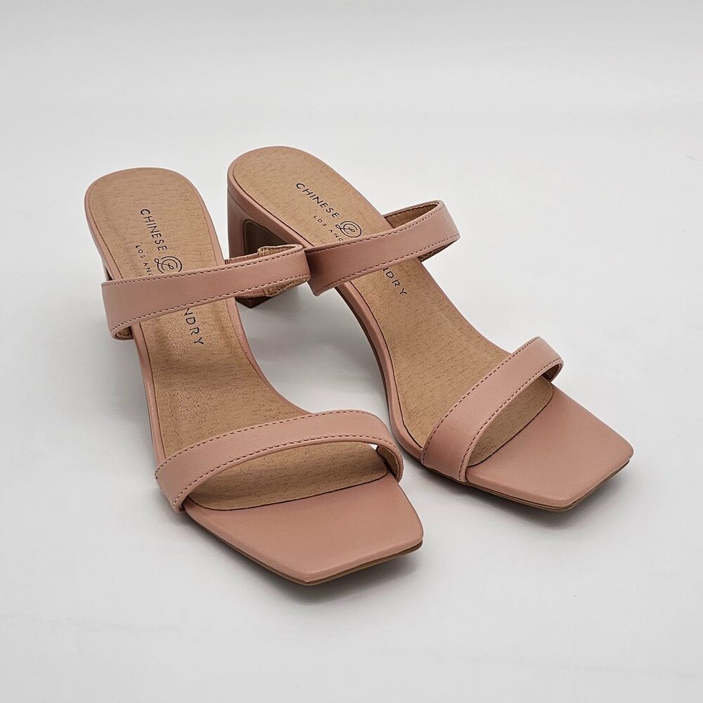 Chinese Laundry LA Nude Square Toe Heeled Sandals – Size 7.5